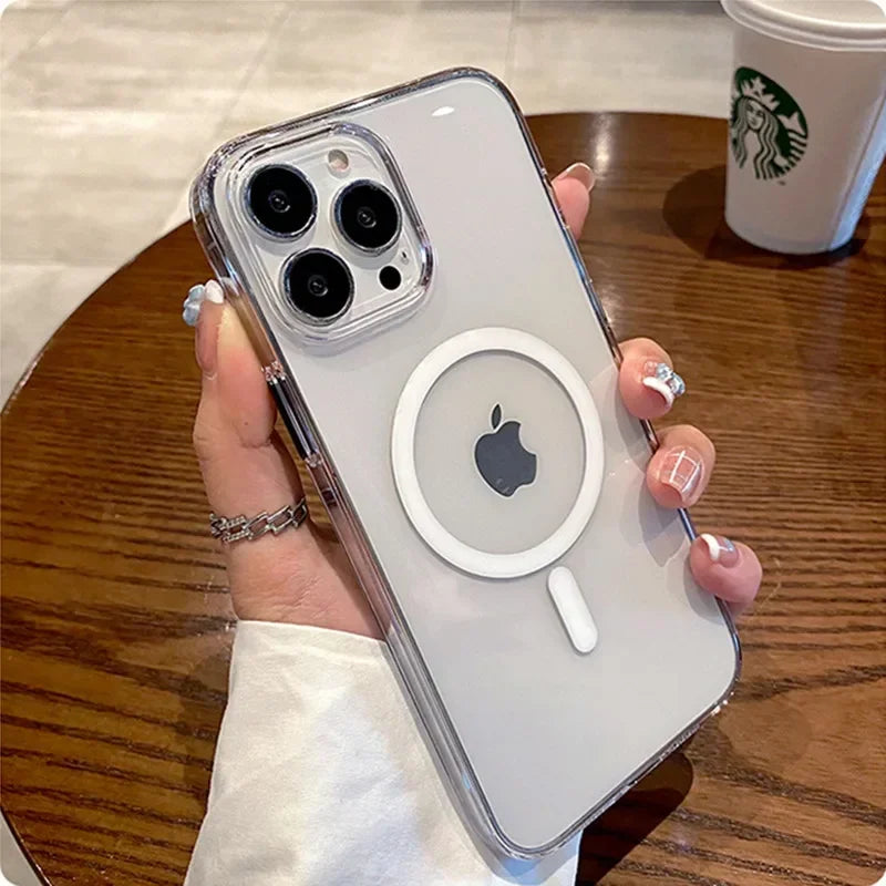 Magsafe Magnetic Wireless Charging Case for iPhone 12 11 X Xs XR 7 8 Plus Hard Acrylic Clear Cover