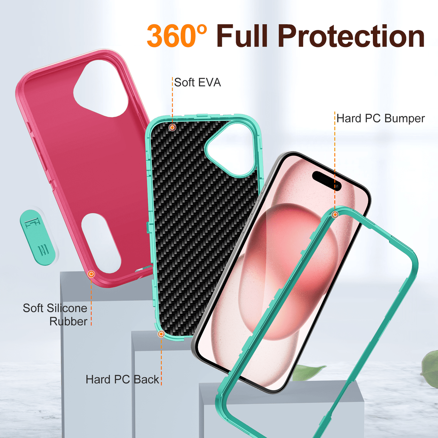 360° Full Protection Fashionable Anti-Fall And Durable Design Phone Case for Iphone 16/Iphone 16 Pro/Iphone 16 Plus/Iphone 16 Pro Max