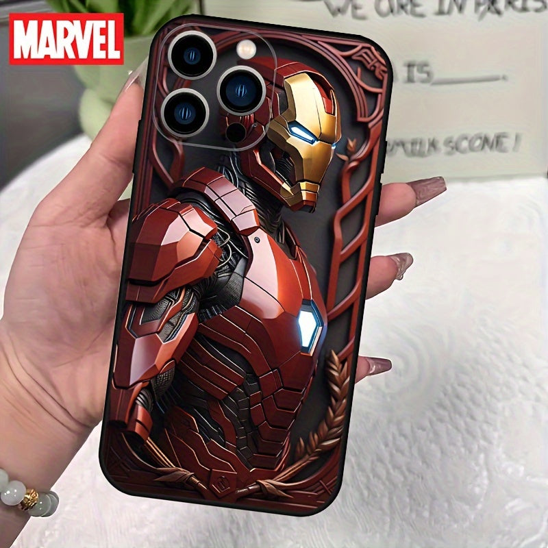 Iron Man Cartoon Silicone Phone Case for iPhone 15 Pro Max Series, TPU Protective Cover by UME