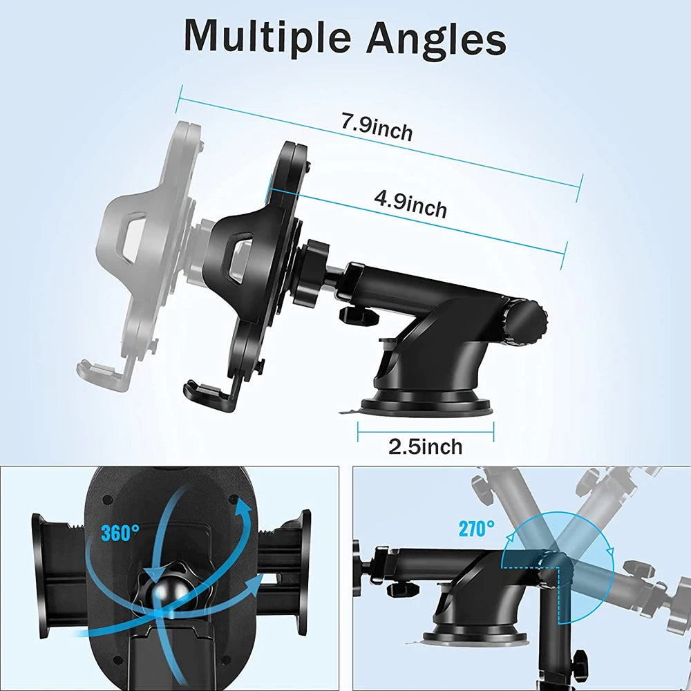 Car Phone Mount Long Arm Suction Cup Sucker