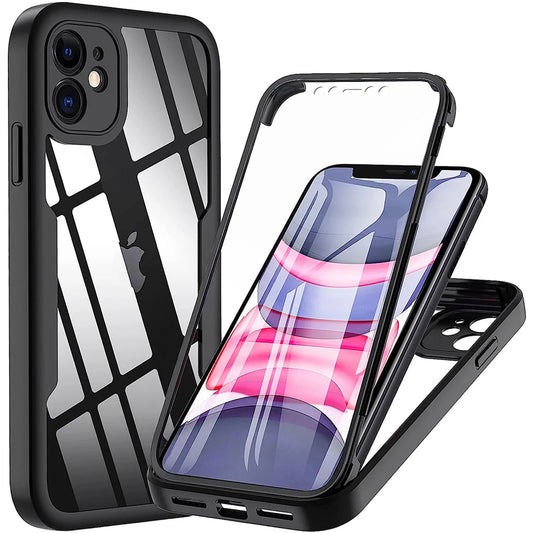 Front + Back Protect  Case For iPhone 11 14 Pro Max 14 Pro 13 Pro 13 Mini 12 Pro 11 Pro Max 11 Pro 360 Degrees Cover