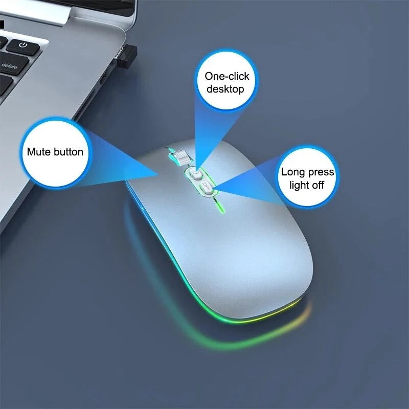 Dual Mode Bluetooth 2.4G Wireless Mouse One-Click