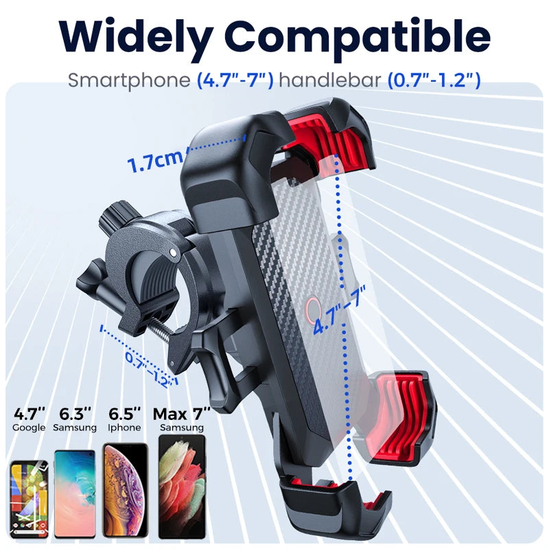 Universal Bike Phone Holder 360° View Bicycle Phone Holder for 4.7-7 inch Mobile Phone