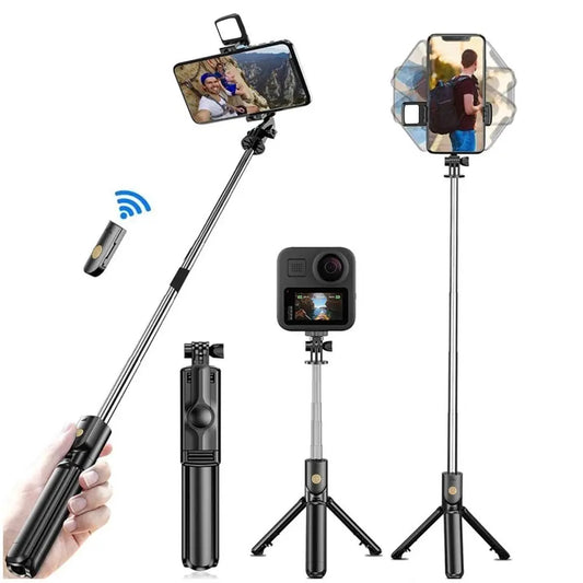 Wireless Selfie Stick Tripod Stand with Light Bluetooth Remote Extendable Tripod