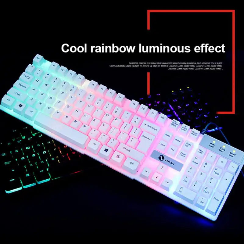 Gaming Membrane  Keyboard Wired 104 Keys Keyboard With LED Backlit Waterproof Electronic Keyboard For Computer Laptop Gamer