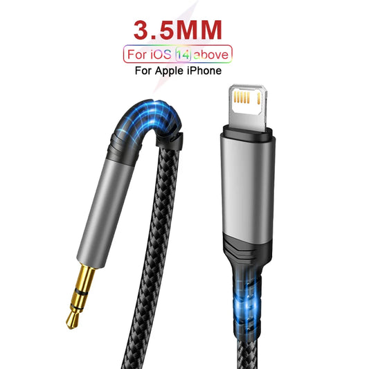 Aux cable for lighting and type c