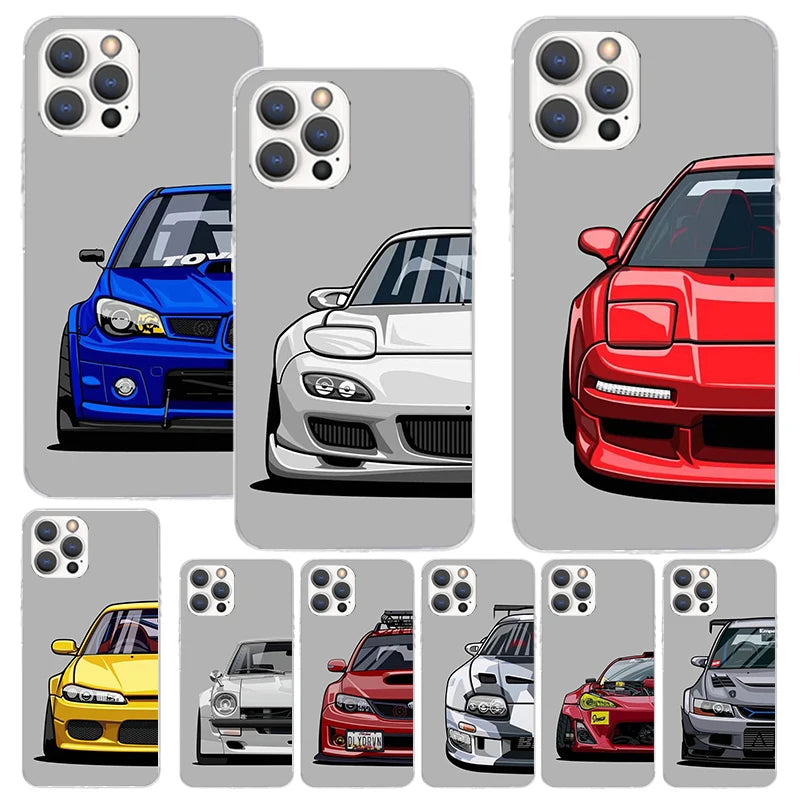 Sports Cars  iPhone 12 11  XS XR X 7 Plus 8 + SE Soft Silicone Print Shell