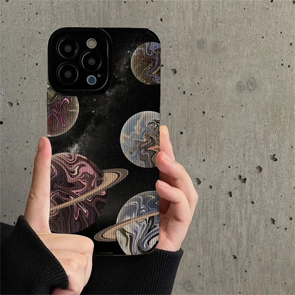 Pattern Colorful Planet Phone Case For iPhone 13 14 Pro Max