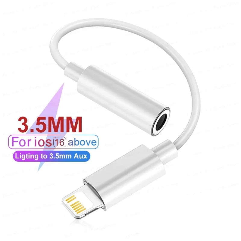 Lightning to 3.5mm Adapter Headphones AUX Cable Connector