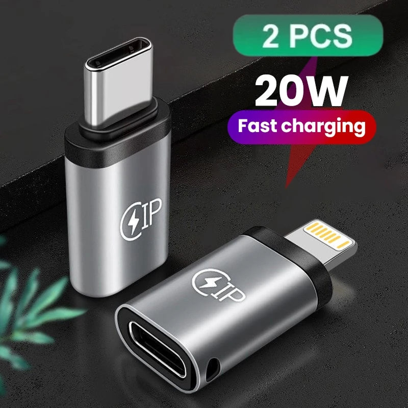 Lightning Female To USB C Male Cable Converter Carplay Type-C Phone Charger Adapter