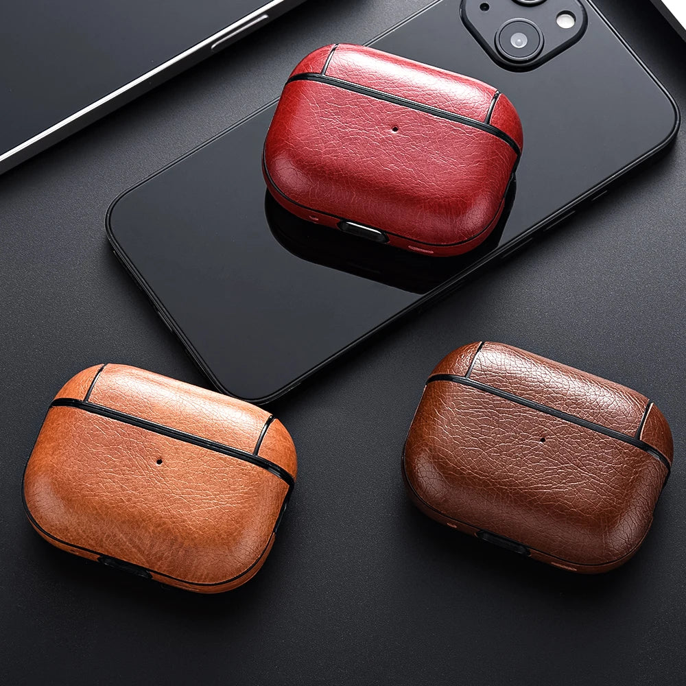 Leather Hard Plastic Cover for AirPods Pro 1 2 3