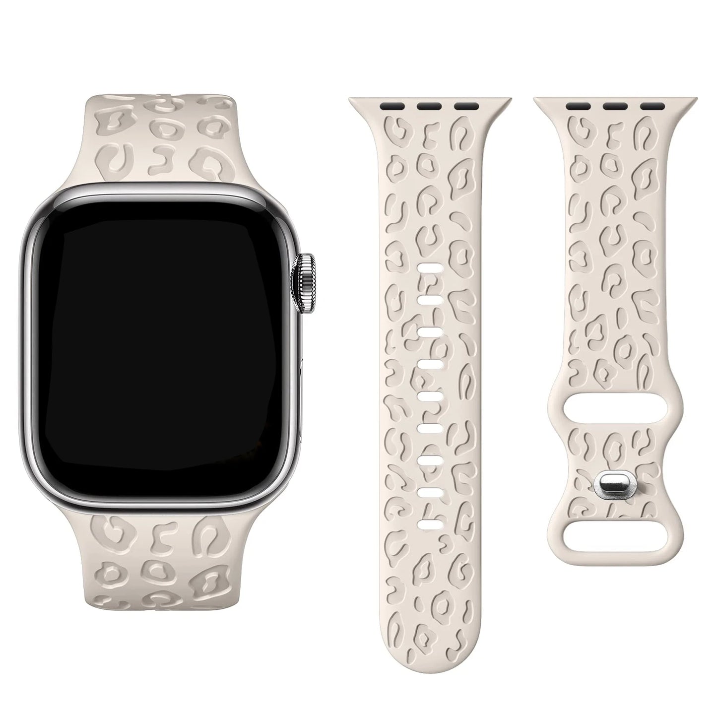 Leopard Silicone Sport Strap for Apple Watch 44MM 49mm 40mm 41 45mm 38/42mm