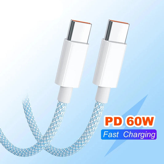 60W 6A USB Type C to Type C Cable