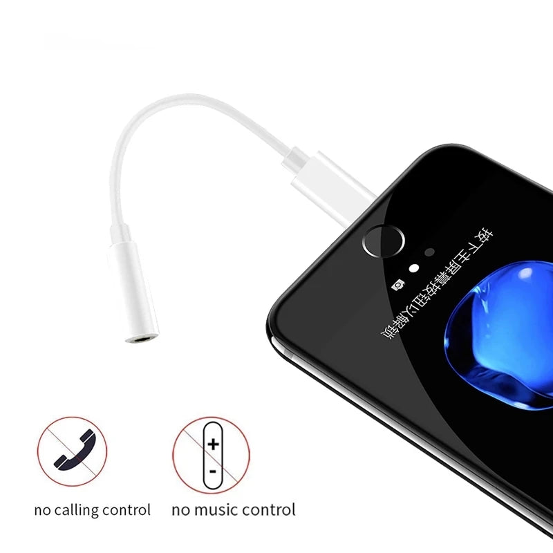 Lightning to 3.5mm Adapter Headphones AUX Cable Connector