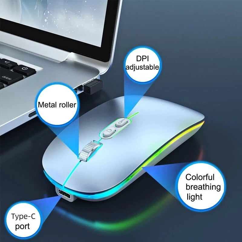 Dual Mode Bluetooth 2.4G Wireless Mouse One-Click