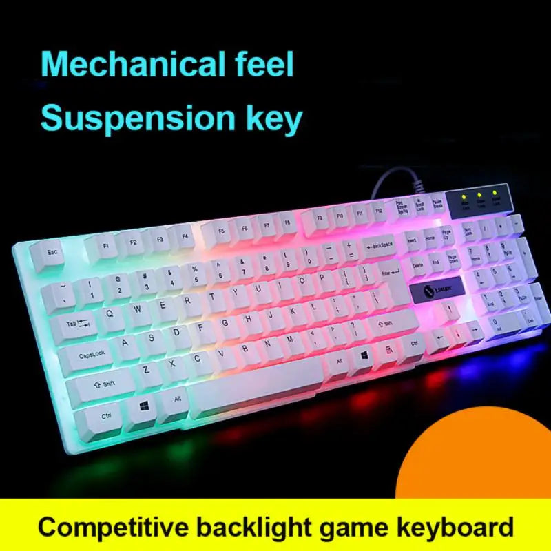 Gaming Membrane  Keyboard Wired 104 Keys Keyboard With LED Backlit Waterproof Electronic Keyboard For Computer Laptop Gamer